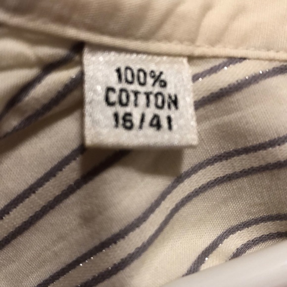 Christian Dior Ivory/Silver Striped Dress Shirt - Picture 7 of 7